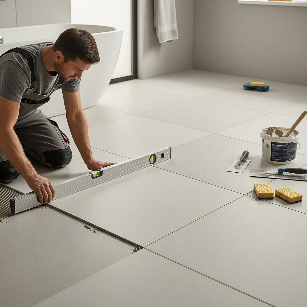 Floor tiles installation, Amsterdam