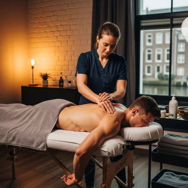 Physiotherapist treating a back in Amsterdam