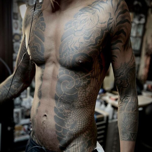 Blackwork tattoo, Amsterdam